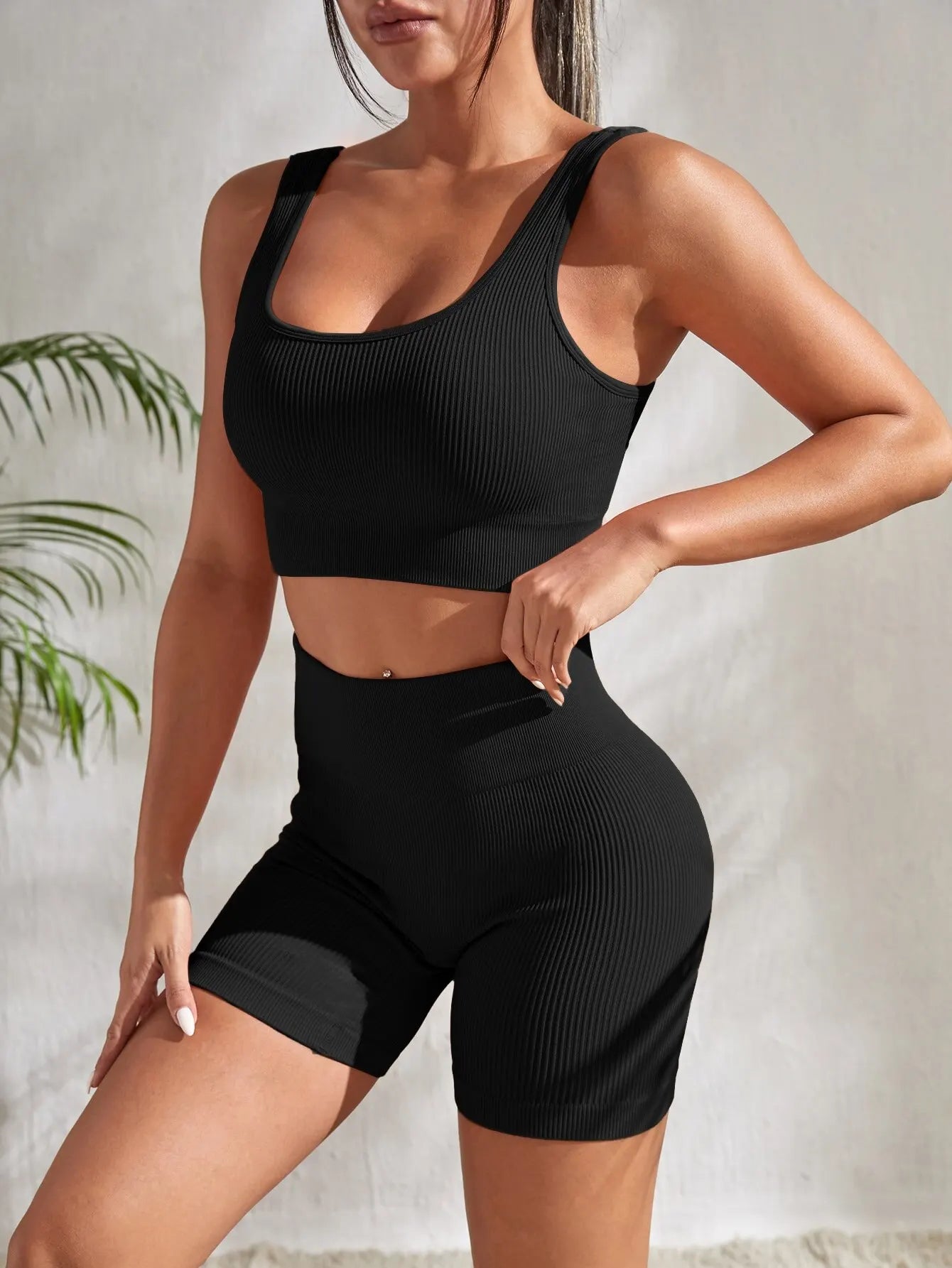 Seamless Ribbed Yoga Sets