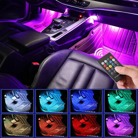 LED Car Foot Light Ambient Lamp with Wireless Remote