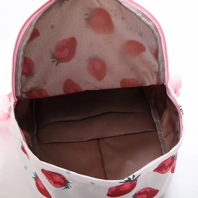 Fresh Style Strawberry Print Backpack