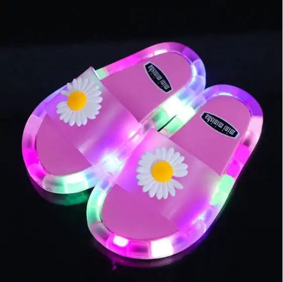 Children‘s Cartoon Animals Prints Lighted Slippers