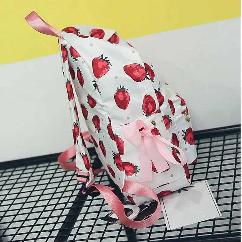 Fresh Style Strawberry Print Backpack