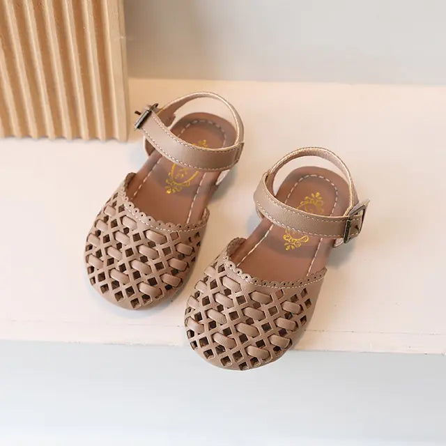 Little Girl Soft Pu Leather Sliders