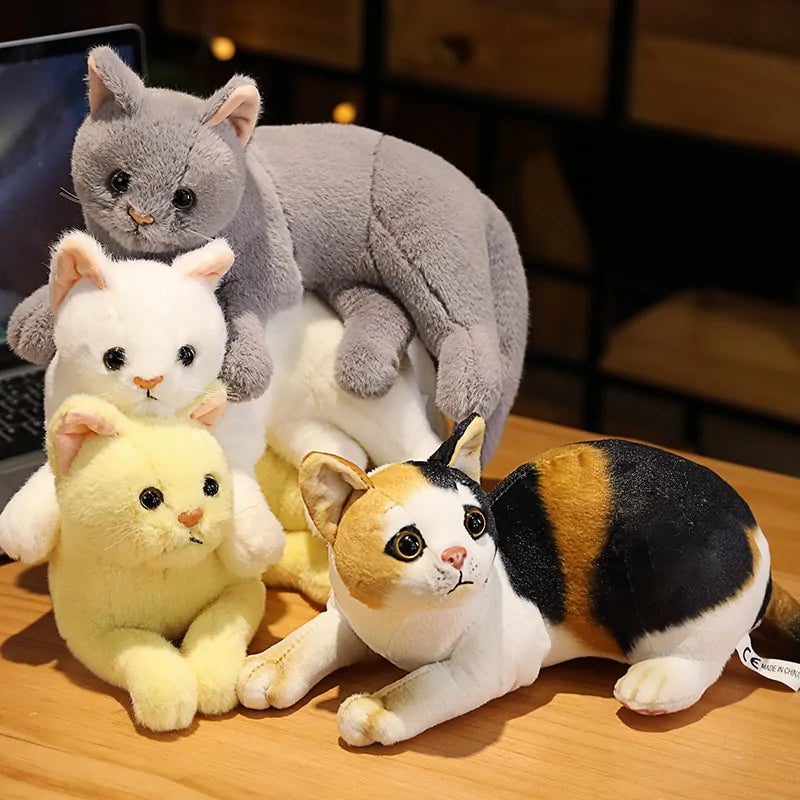 Realistic Cat Plush Toys Children Home Decoration