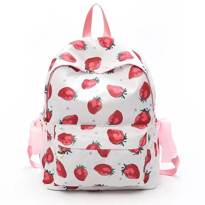 Fresh Style Strawberry Print Backpack