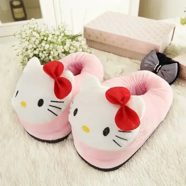 Hello Kitty Cotton Slippers Winter Foam Lover Pink Red