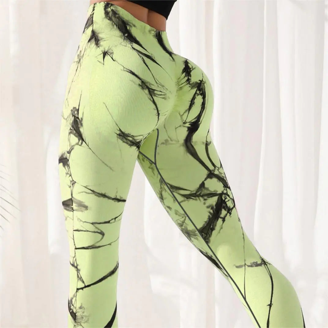 Tie-dye Leggings Spandex Yoga Pants Women's High Waist