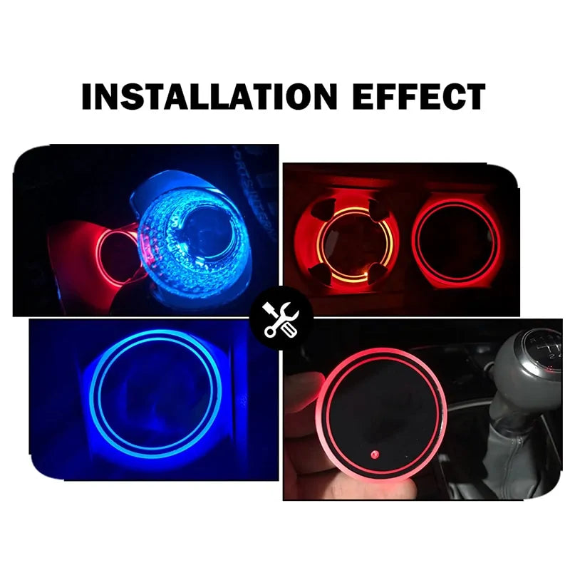 Car LED Cup Holder Pads