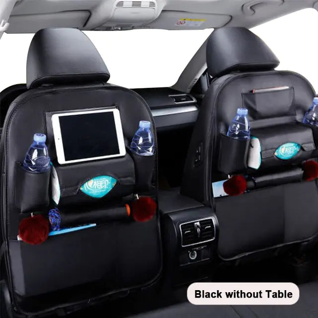 Car Seat Back Organizer with Foldable Table Tray