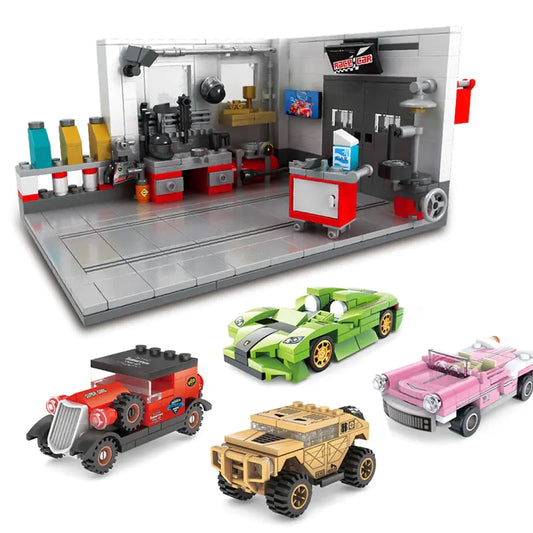 Building Block Garage Car Toys