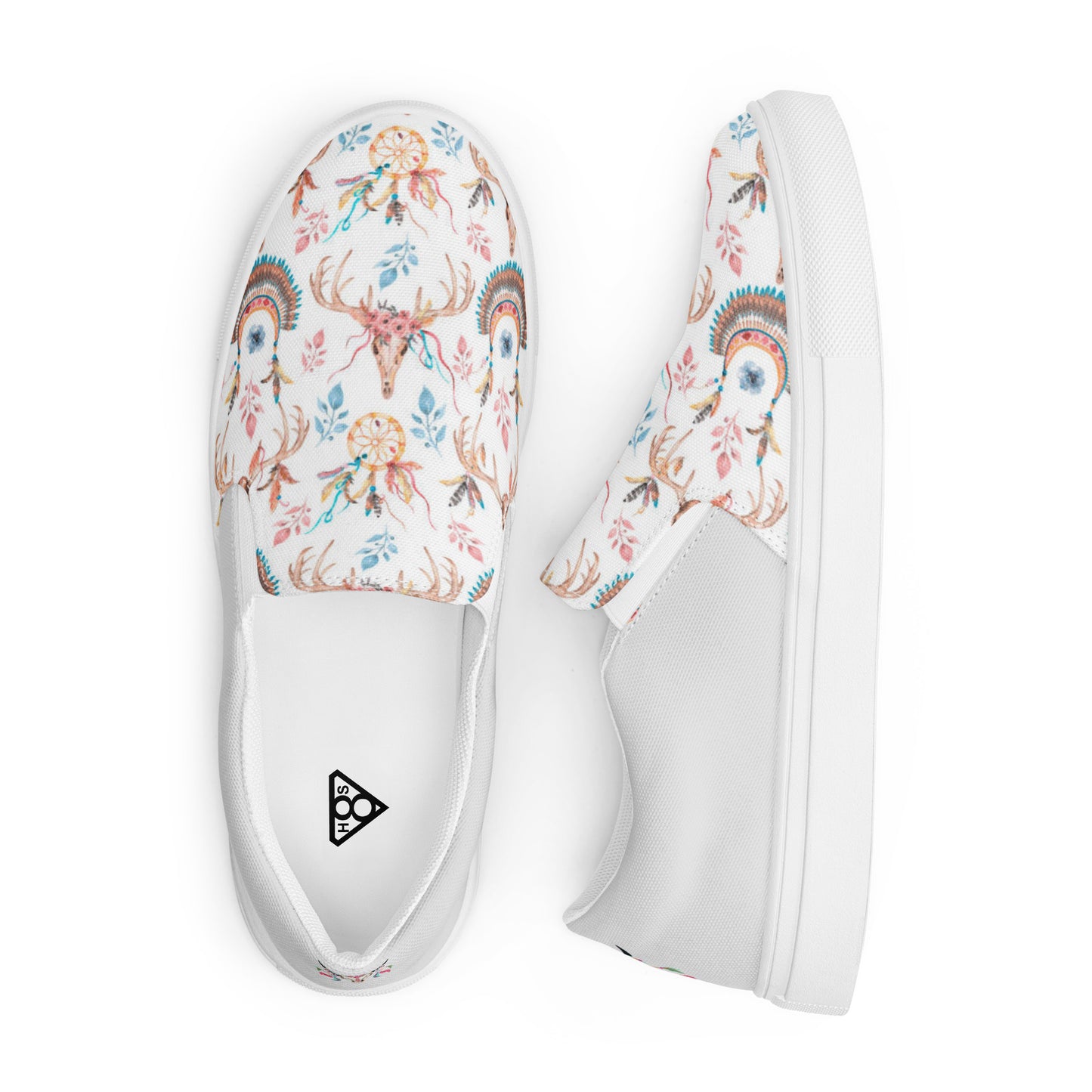 Women’s slip-on canvas shoes (Pretty Cow Skull)