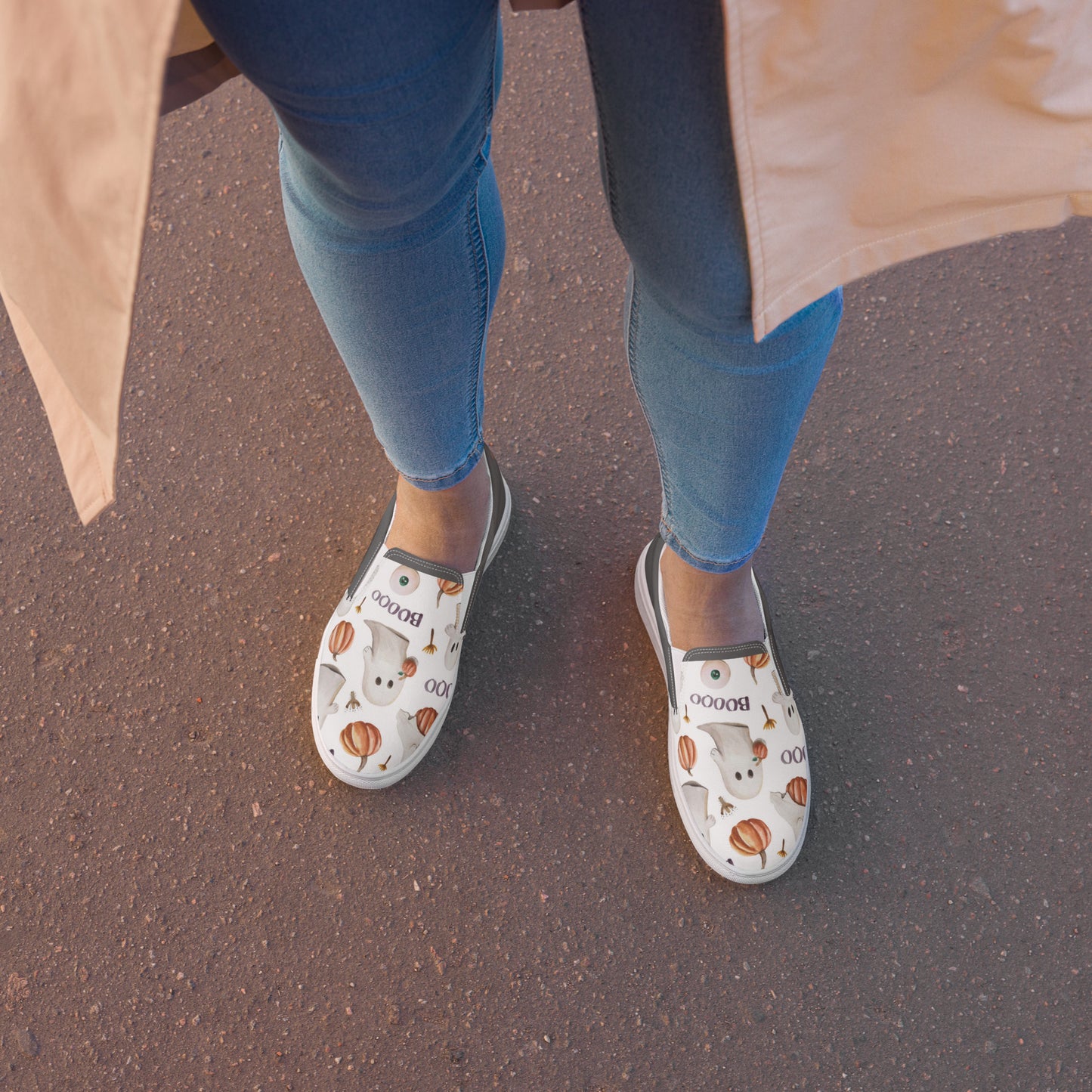 Women’s slip-on canvas shoes (Halloween 4- Spooky Vibes)