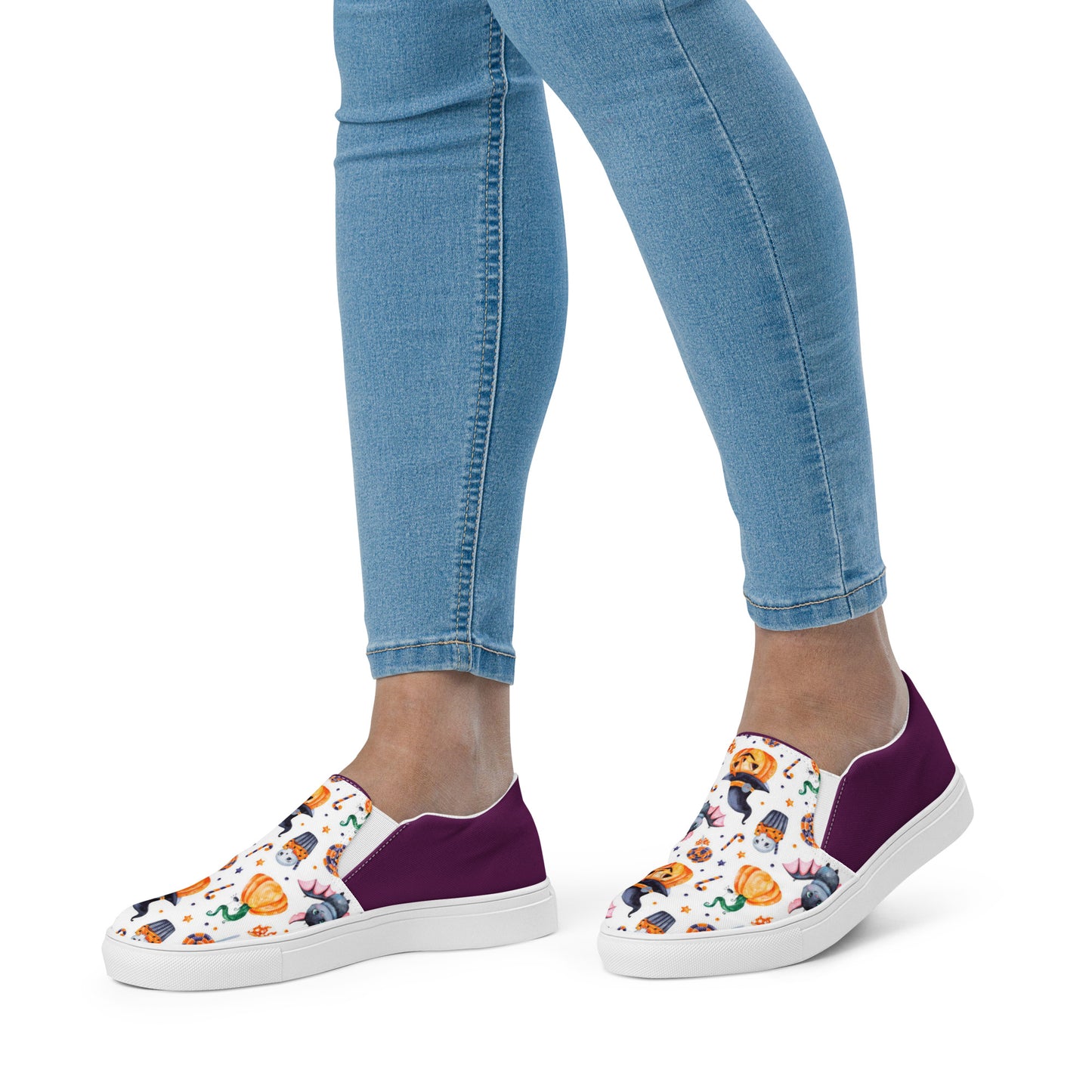 Women’s slip-on canvas shoes (Halloween2-Mummy Cat)