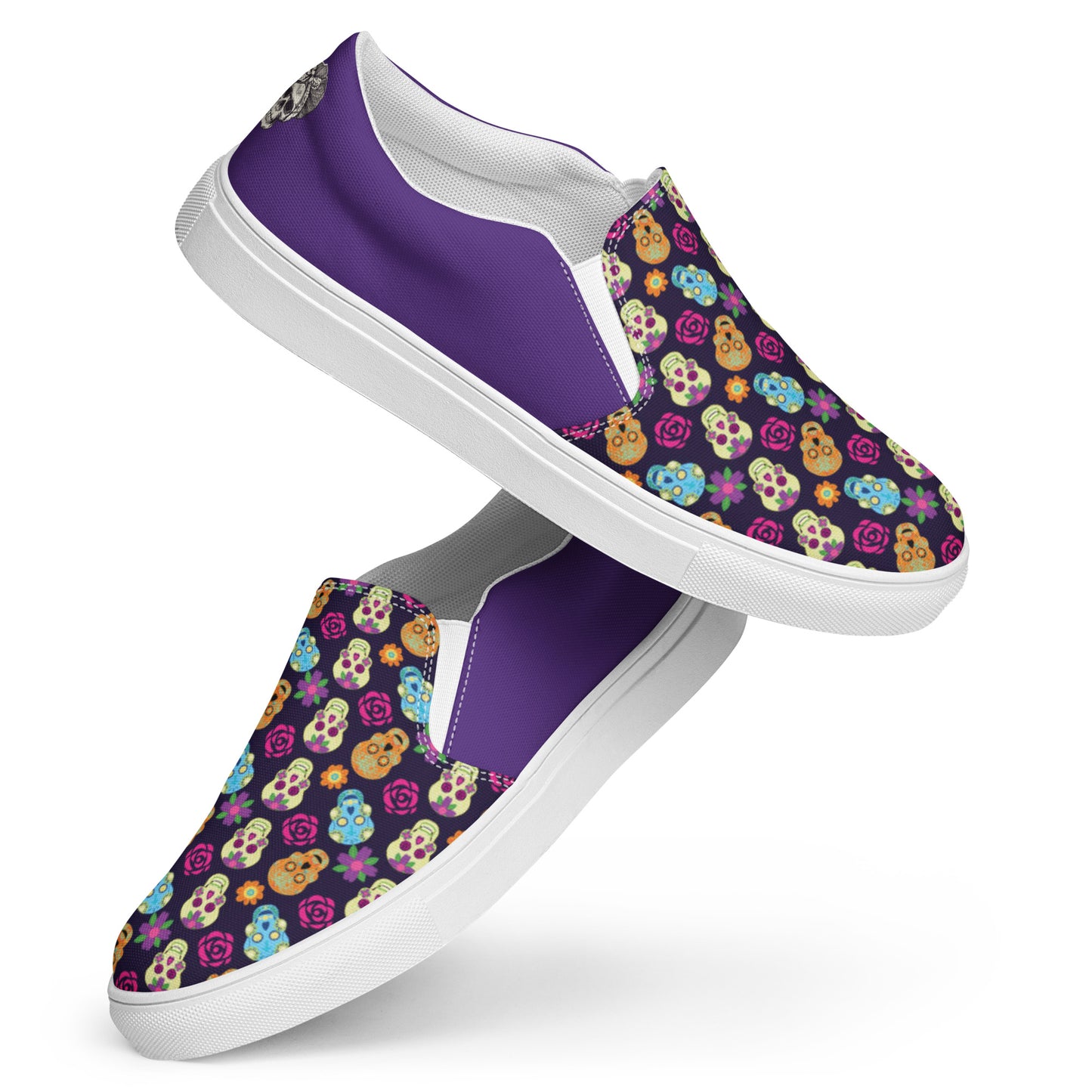 Women’s slip-on canvas shoes (Halloween- Skull)