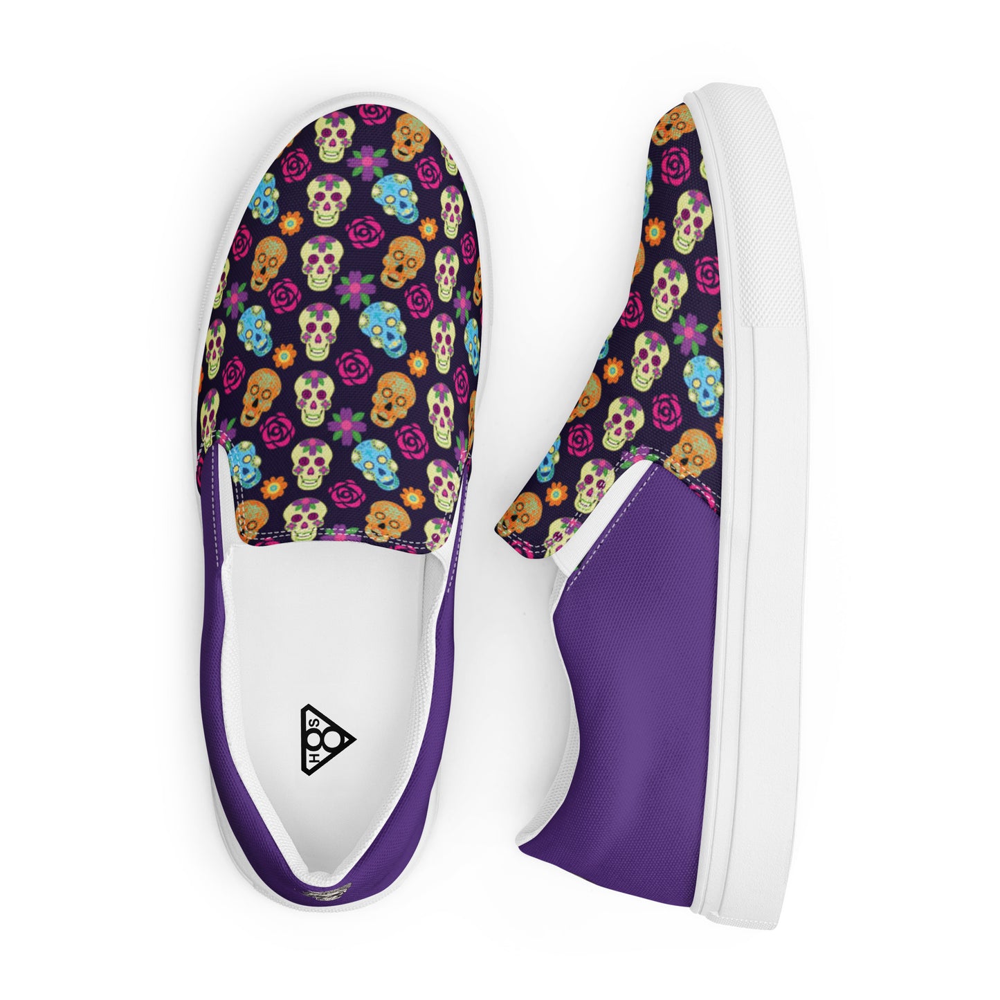 Women’s slip-on canvas shoes (Halloween- Skull)