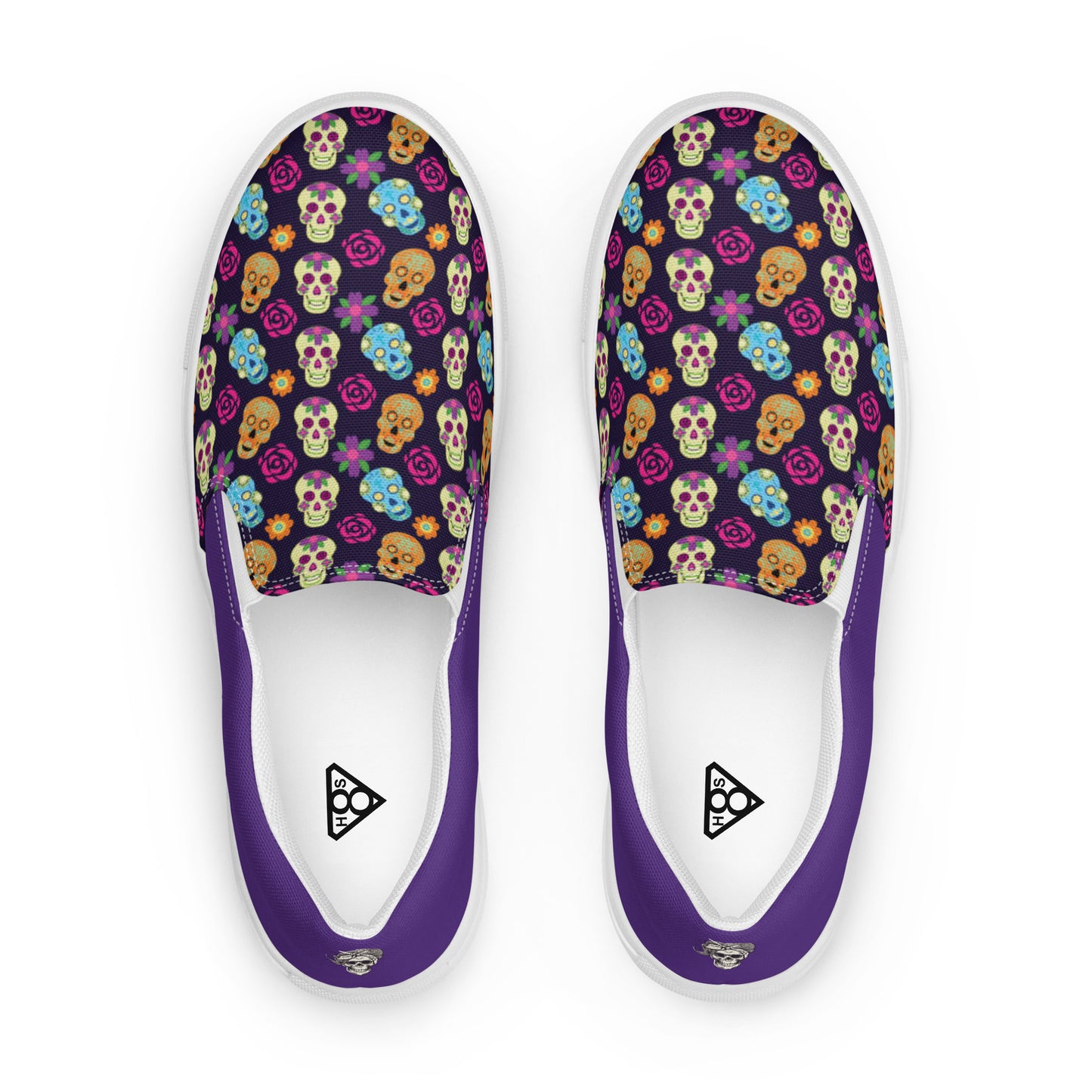 Women’s slip-on canvas shoes (Halloween- Skull)