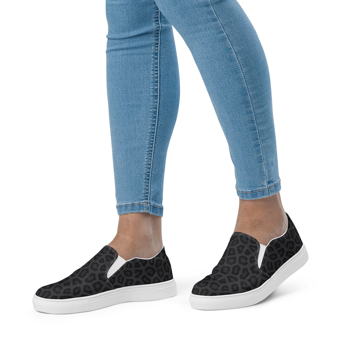 Women’s slip-on canvas shoes (Black Leopard)