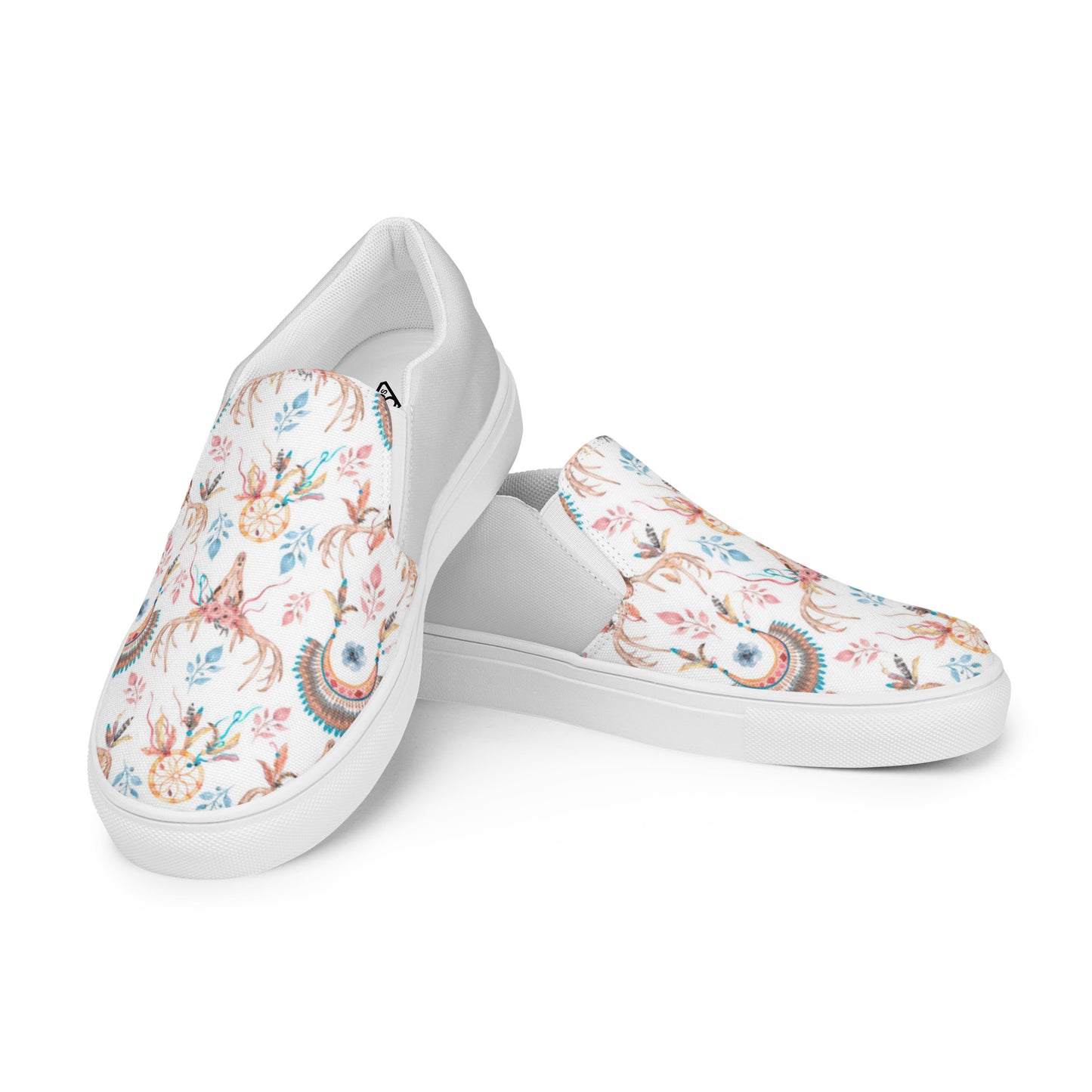 Women’s slip-on canvas shoes (Pretty Cow Skull)