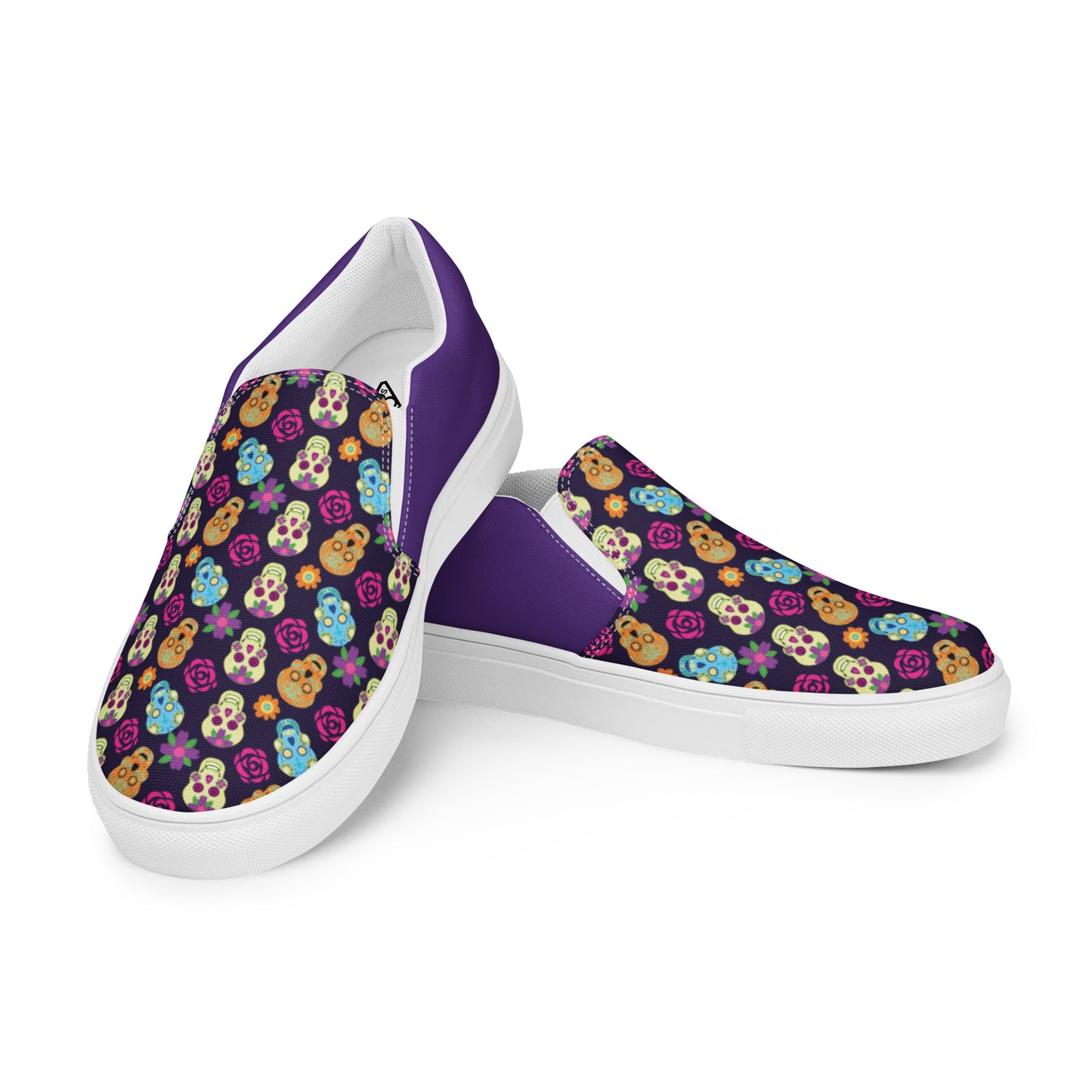 Women’s slip-on canvas shoes (Halloween- Skull)