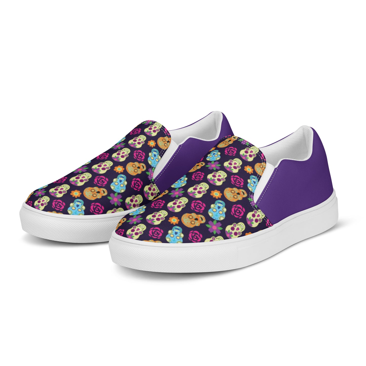 Women’s slip-on canvas shoes (Halloween- Skull)