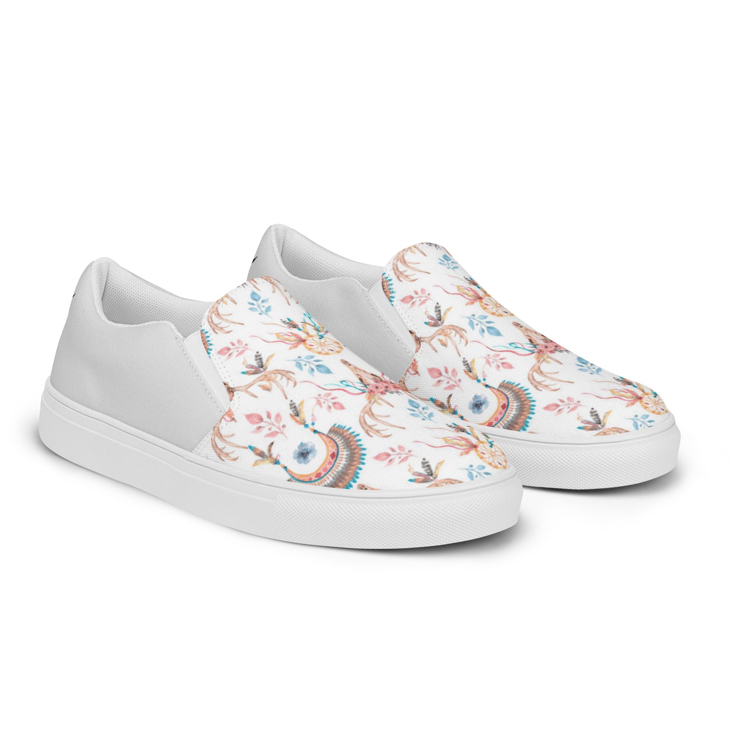 Women’s slip-on canvas shoes (Pretty Cow Skull)