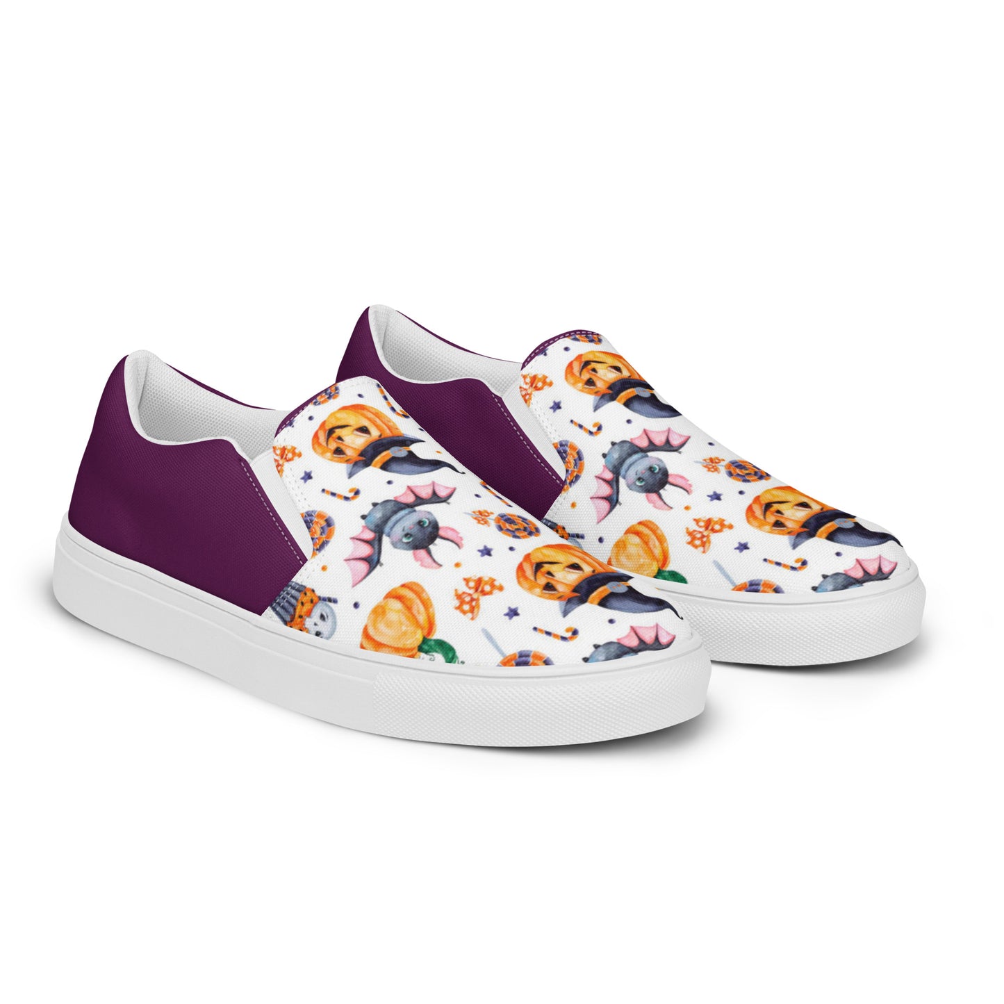 Women’s slip-on canvas shoes (Halloween2-Mummy Cat)