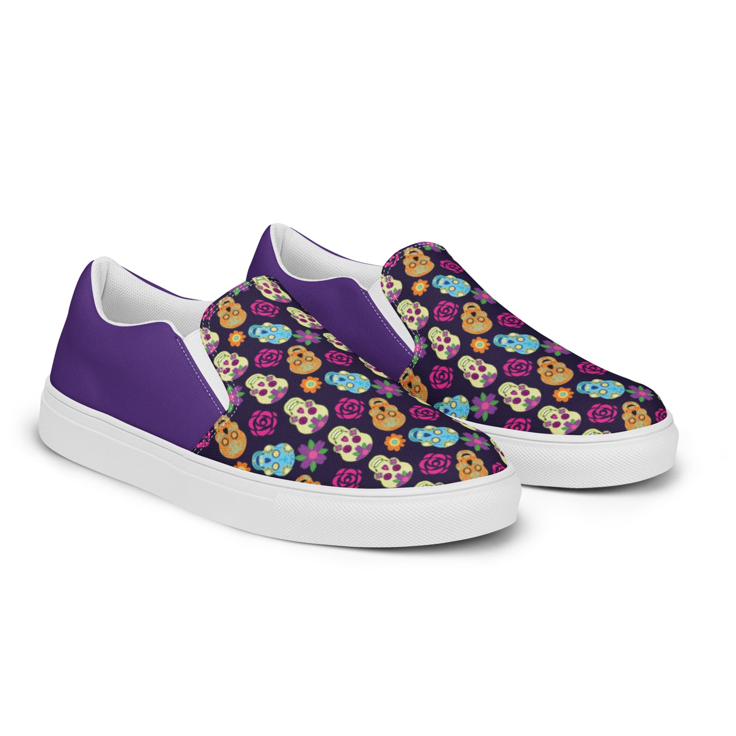 Women’s slip-on canvas shoes (Halloween- Skull)