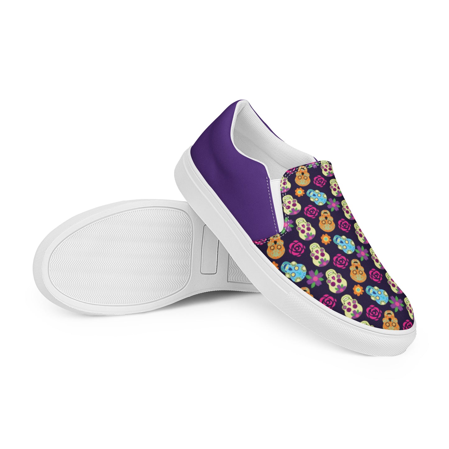 Women’s slip-on canvas shoes (Halloween- Skull)